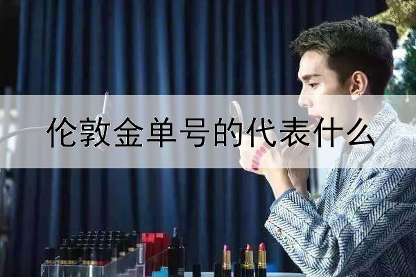 伦敦金单号的代表什么